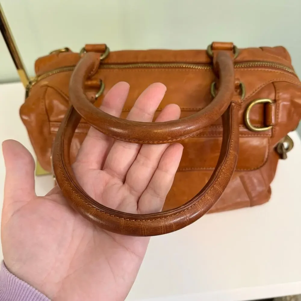 Rebecca Minkoff Mini Morning After Bag MAB Leather Satchel Handbag Brown